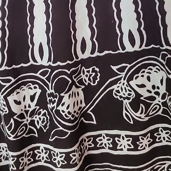 Vintage Jessica Taylor Rockabilly Peasant Skirt Brown White Boho Sz 28 - Picture 5 of 8